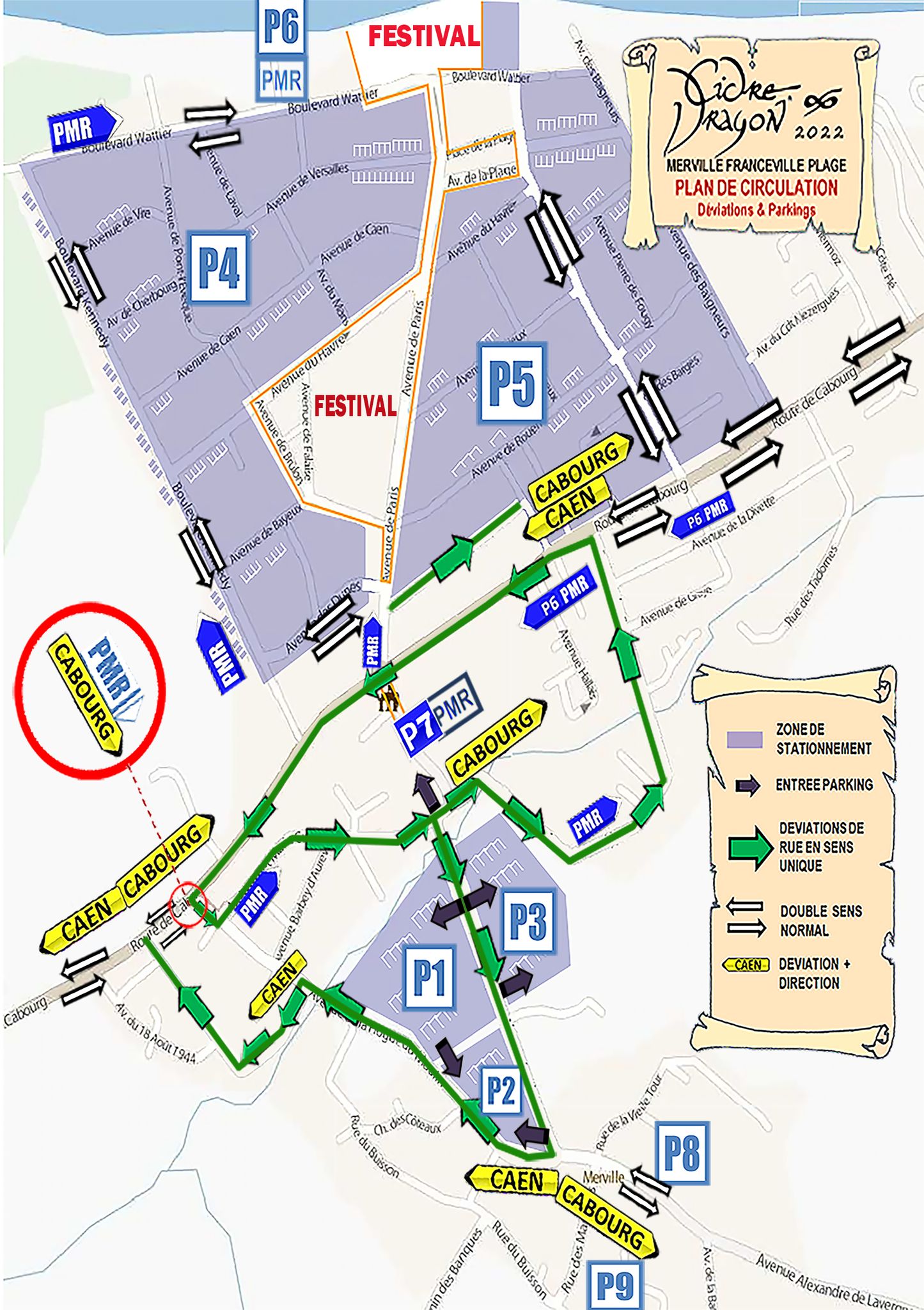 Plan de circulation du festival — vue 1
